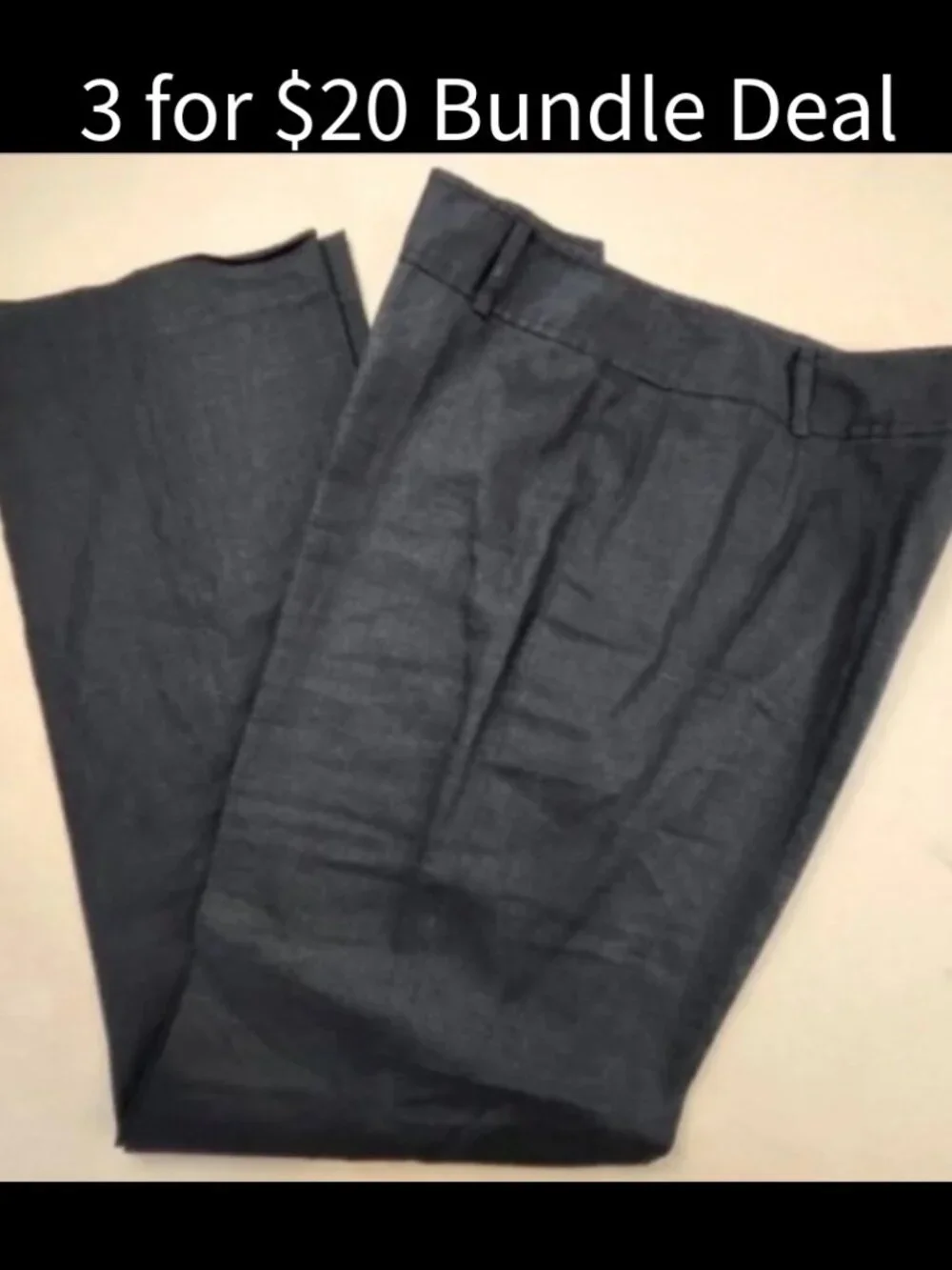 Anne Klein Black Linen Pants Wide Leg size 10